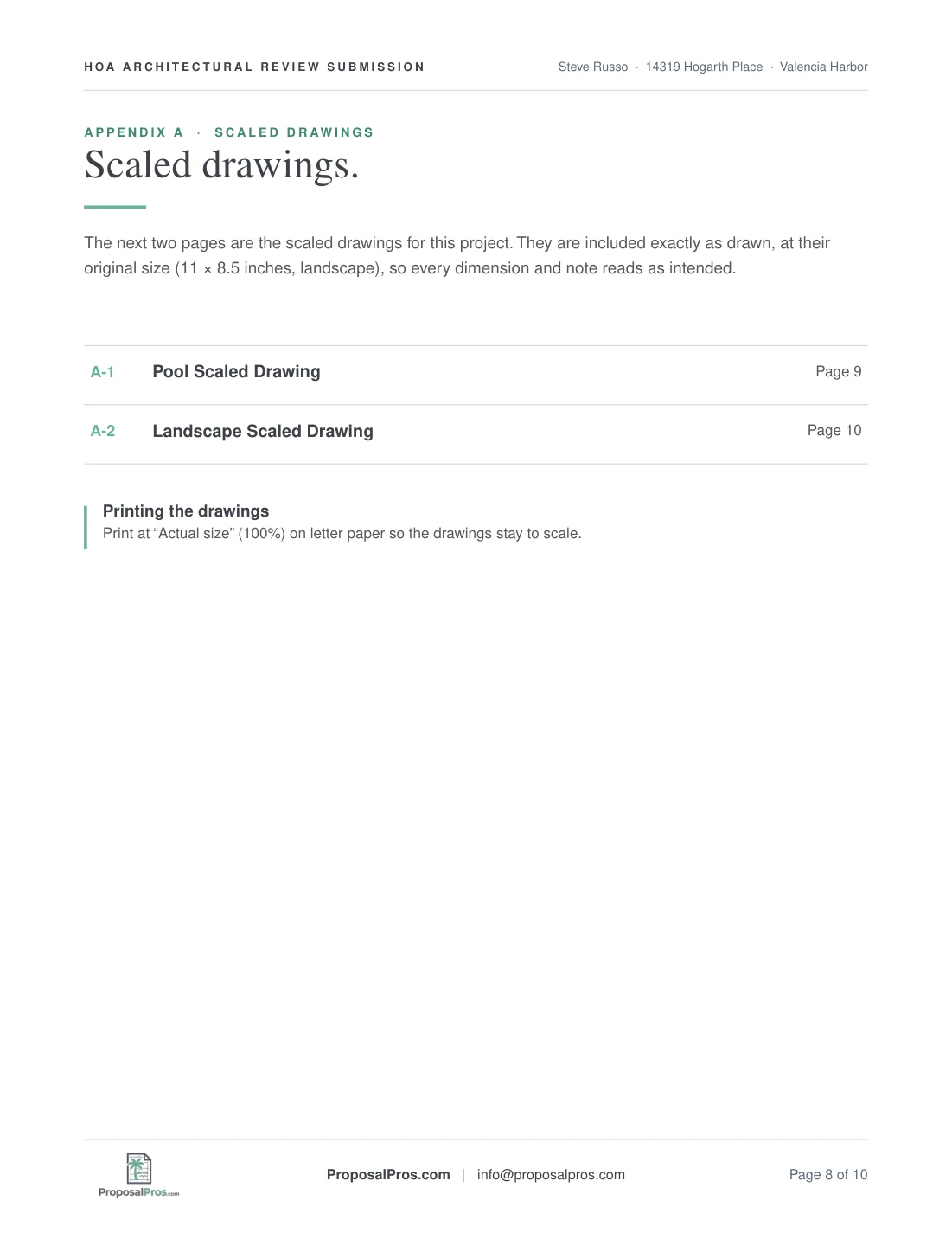Sample HOA Board Submission Kit, page 8 of 10